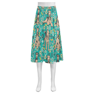 Airedale Terrier Pattern Mnemosyne Women's Crepe Skirt (Model D16) - TeeAmazing