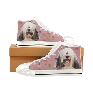 Tibetan Terrier White High Top Canvas Women's Shoes/Large Size - TeeAmazing