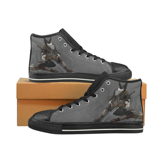 Lucatiel Of Mirrah Black High Top Canvas Shoes for Kid - TeeAmazing