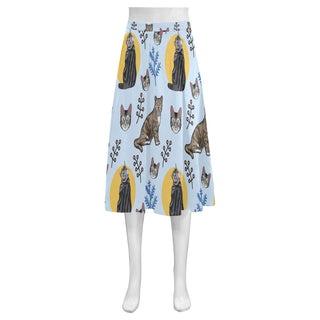 American Shorthair Mnemosyne Women's Crepe Skirt (Model D16) - TeeAmazing
