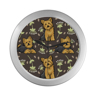 Cairn terrier Flower Silver Color Wall Clock - TeeAmazing