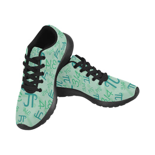Pi Pattern Black Sneakers for Women - TeeAmazing
