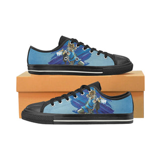 Link with Arrow Black Low Top Canvas Shoes for Kid - TeeAmazing
