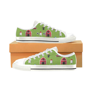 Farmer Pattern White Low Top Canvas Shoes for Kid - TeeAmazing