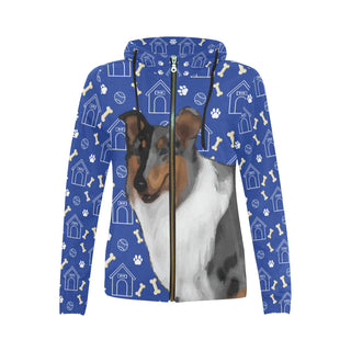 Collie Dog All Over Print Full Zip Hoodie for Women - TeeAmazing