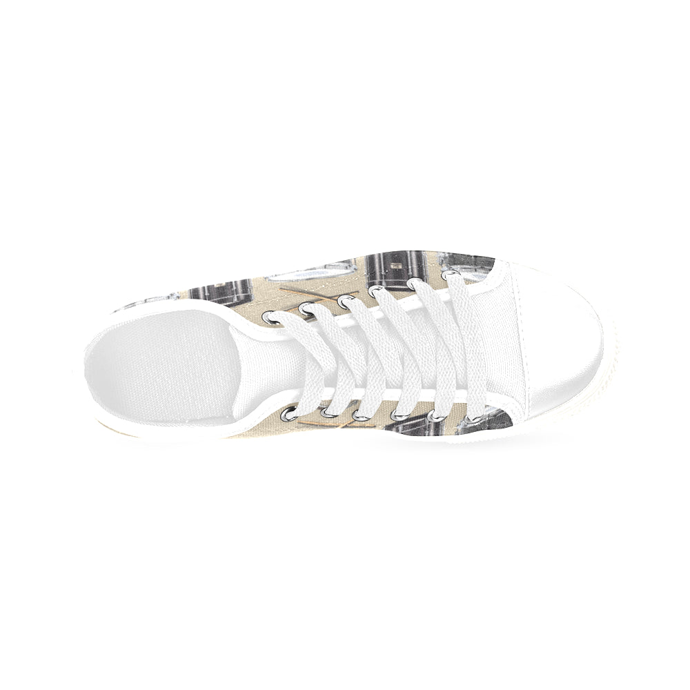 Drum Pattern White Men's Classic Canvas Shoes/Large Size - TeeAmazing