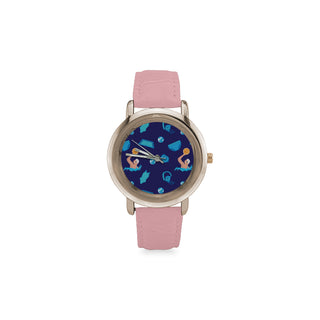 Water Polo Pattern Women's Rose Gold Leather Strap Watch - TeeAmazing