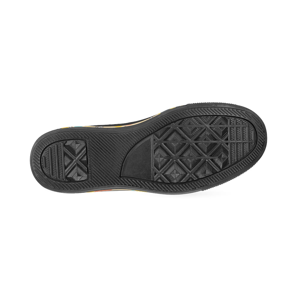 Border Collie Pattern Black Women's Classic Canvas Shoes - TeeAmazing