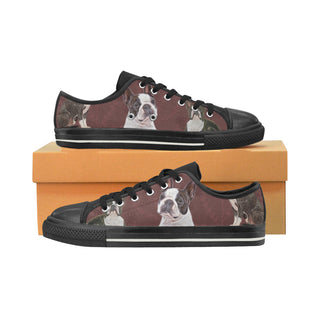 Boston Terrier Lover Black Men's Classic Canvas Shoes - TeeAmazing