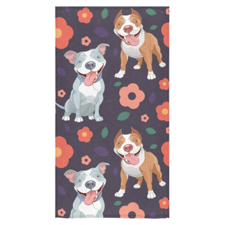 Pit bull Flower Bath Towel 30"x56" - TeeAmazing