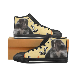 Skunk Black High Top Canvas Shoes for Kid - TeeAmazing