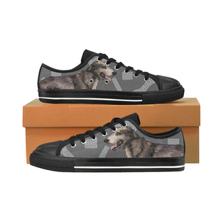 Irish Wolfhound Dog Black Men's Classic Canvas Shoes/Large Size - TeeAmazing