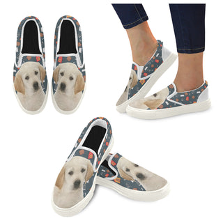 Goldador Dog White Women's Slip-on Canvas Shoes - TeeAmazing