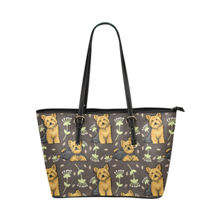 Cairn terrier Flower Leather Tote Bag/Small - TeeAmazing