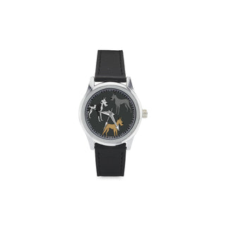 Great Dane Kid's Stainless Steel Leather Strap Watch - TeeAmazing