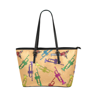 Marching Band Pattern Leather Tote Bag/Small - TeeAmazing