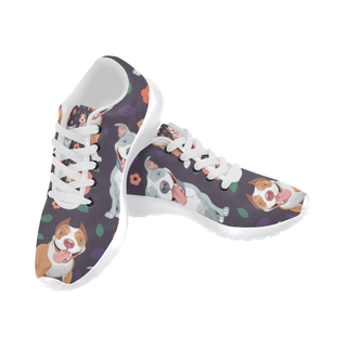 Pit bull Flower White Sneakers for Men - TeeAmazing