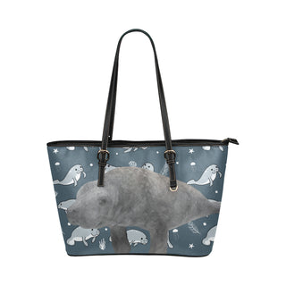 Manatee Leather Tote Bag/Small - TeeAmazing