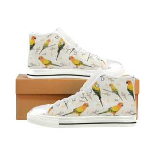 Conures White High Top Canvas Women's Shoes/Large Size - TeeAmazing