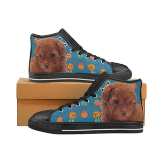 Baby Poodle Dog Black Men’s Classic High Top Canvas Shoes - TeeAmazing