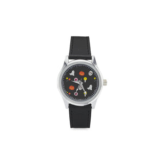 Halloween Pattern Kid's Stainless Steel Leather Strap Watch - TeeAmazing