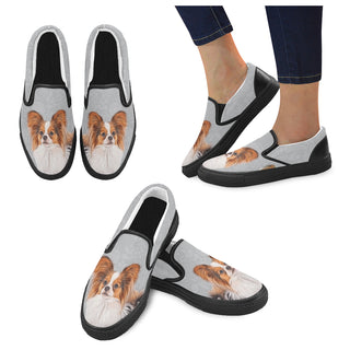 Papillon Lover Black Women's Slip-on Canvas Shoes - TeeAmazing