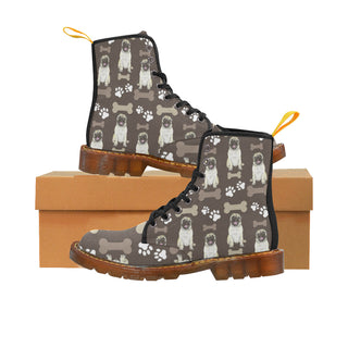 Pug Water Colour Pattern No.1 Black Boots For Women - TeeAmazing