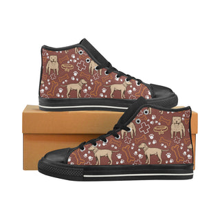 Staffordshire Bull Terrier Pettern Black High Top Canvas Women's Shoes/Large Size - TeeAmazing