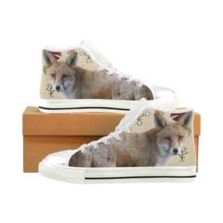 Fox White High Top Canvas Shoes for Kid - TeeAmazing