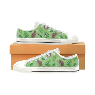 Constrictor Pattern White Low Top Canvas Shoes for Kid - TeeAmazing