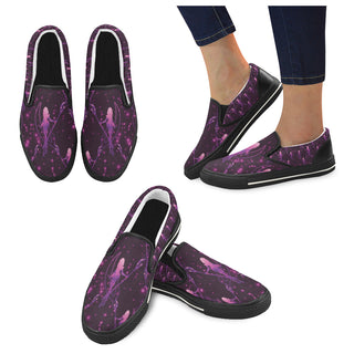 Sailor Saturn Black Women's Slip-on Canvas Shoes/Large Size (Model 019) - TeeAmazing