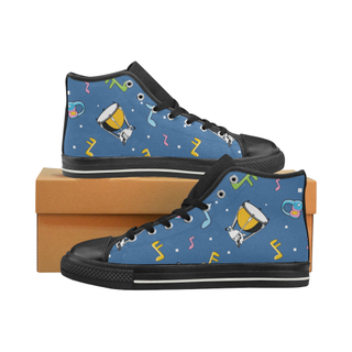 Timpani Pattern Black Men’s Classic High Top Canvas Shoes - TeeAmazing