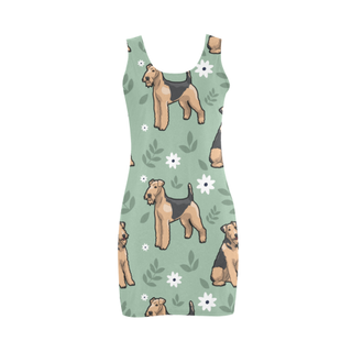 Airedale Terrier Flower Medea Vest Dress - TeeAmazing