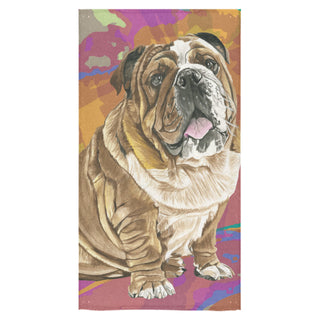 English Bulldog Water Colour No.2 Bath Towel 30"x56" - TeeAmazing