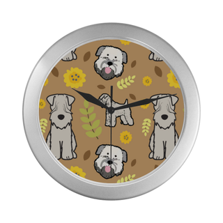 Soft Coated Wheaten Terrier Flower Silver Color Wall Clock - TeeAmazing