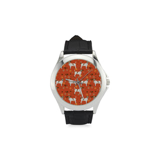 Jack Russell Terrier Water Colour Pattern No.1 Women's Classic Leather Strap Watch - TeeAmazing