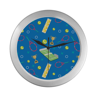Tennis Pattern Silver Color Wall Clock - TeeAmazing