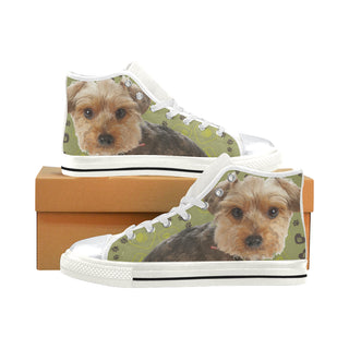 Yorkipoo Dog White High Top Canvas Shoes for Kid - TeeAmazing