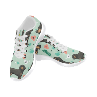 Weimaraner Flower White Sneakers for Men - TeeAmazing