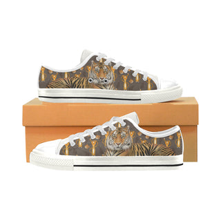 Tiger White Men's Classic Canvas Shoes - TeeAmazing