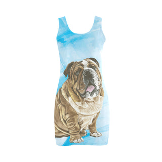 English Bulldog Water Colour No.1 Medea Vest Dress - TeeAmazing