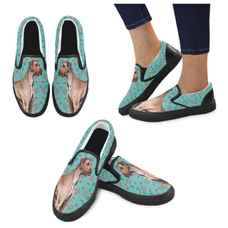 Smart Great Dane Black Women's Slip-on Canvas Shoes - TeeAmazing