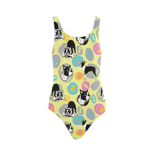 Boston Terrier Pattern Vest One Piece Swimsuit - TeeAmazing