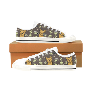 Cairn terrier Flower White Men's Classic Canvas Shoes/Large Size - TeeAmazing