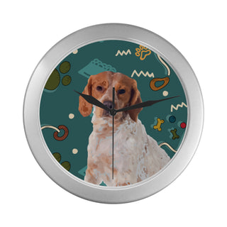 Brittany Spaniel Dog Silver Color Wall Clock - TeeAmazing