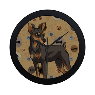 Miniature Pinscher Dog Black Circular Plastic Wall clock - TeeAmazing