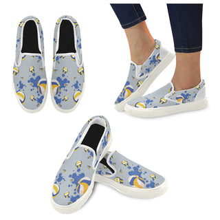 Volleyball Pattern White Women's Slip-on Canvas Shoes - TeeAmazing