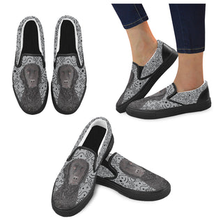 Curly Coated Retriever Black Women's Slip-on Canvas Shoes - TeeAmazing