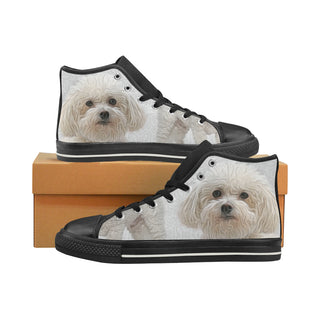 Bichon Frise Lover Black High Top Canvas Shoes for Kid - TeeAmazing