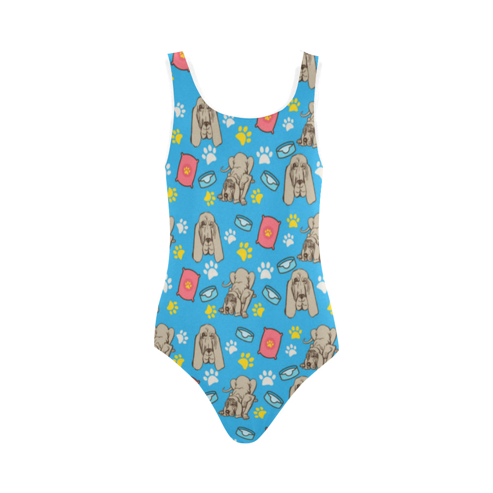 Bloodhound Pattern Vest One Piece Swimsuit - TeeAmazing
